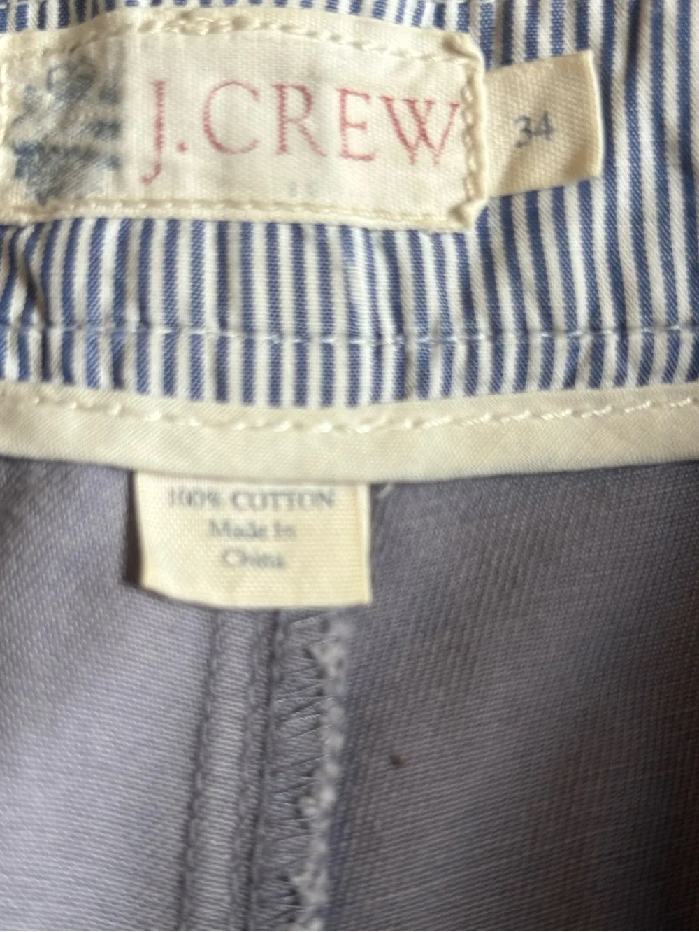 J.Crew Preppy Men Gray Chino Shorts Size 34